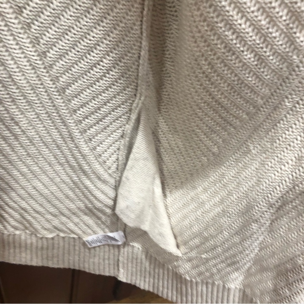 H by Halston Ivory Oatmeal Open Front Ribbed Cardigan Oversized Sweater Sz M - Picture 4 of 12